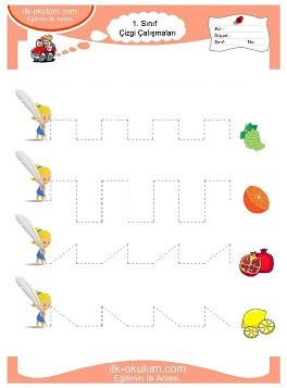 Çocuklar İçin Çizgi Çalışma Sayfaları 